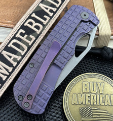 McNees Knives Little Dixon Atomic Violet Frag Ti with 3.25" Magnacut Stonewashed Blade and Stonewashed Ti Hardware