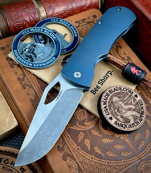 McNees Knives Dixon Full Ti Blue Atomic Finish with 3.75