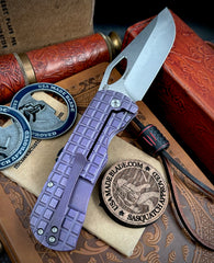 McNees Knives Dixon Full Ti Atomic Violet Frag Ti with 3.75" Magnacut Satin Stonewashed Blade and Satin Hardware