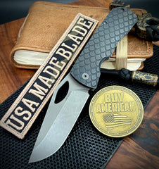 McNees Knives Little Dixon Antiqued Dragonscale Ti with 3.25" Magnacut Stonewashed Blade and Stonewashed Ti Hardware