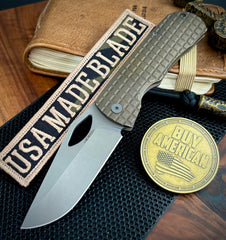 MagnaMax McNees Knives Little Dixon Atomic Bronze Frag Ti with 3.25" Stonewashed Blade and Stonewashed Ti Hardware