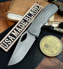 MagnaMax McNees Knives Little Dixon Atomic Stonewashed Frag Ti with 3.25" Stonewashed Blade and Stonewashed Ti Hardware
