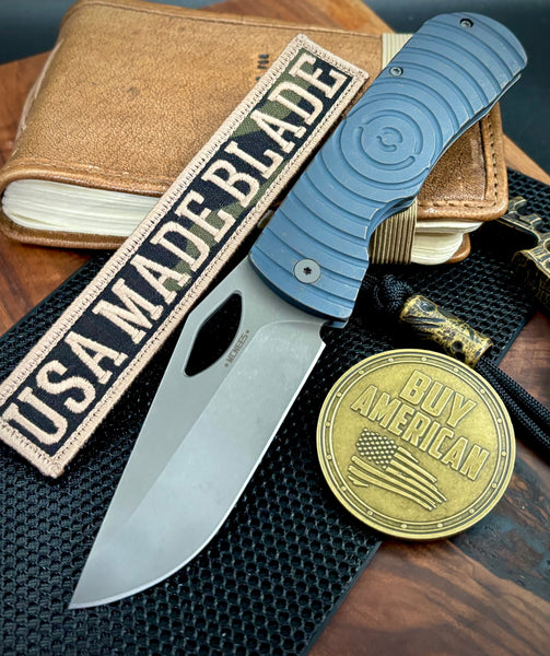 McNees Knives Dixon Full Ti Atomic Blue/Bronze Shockwave Ti with 3.75