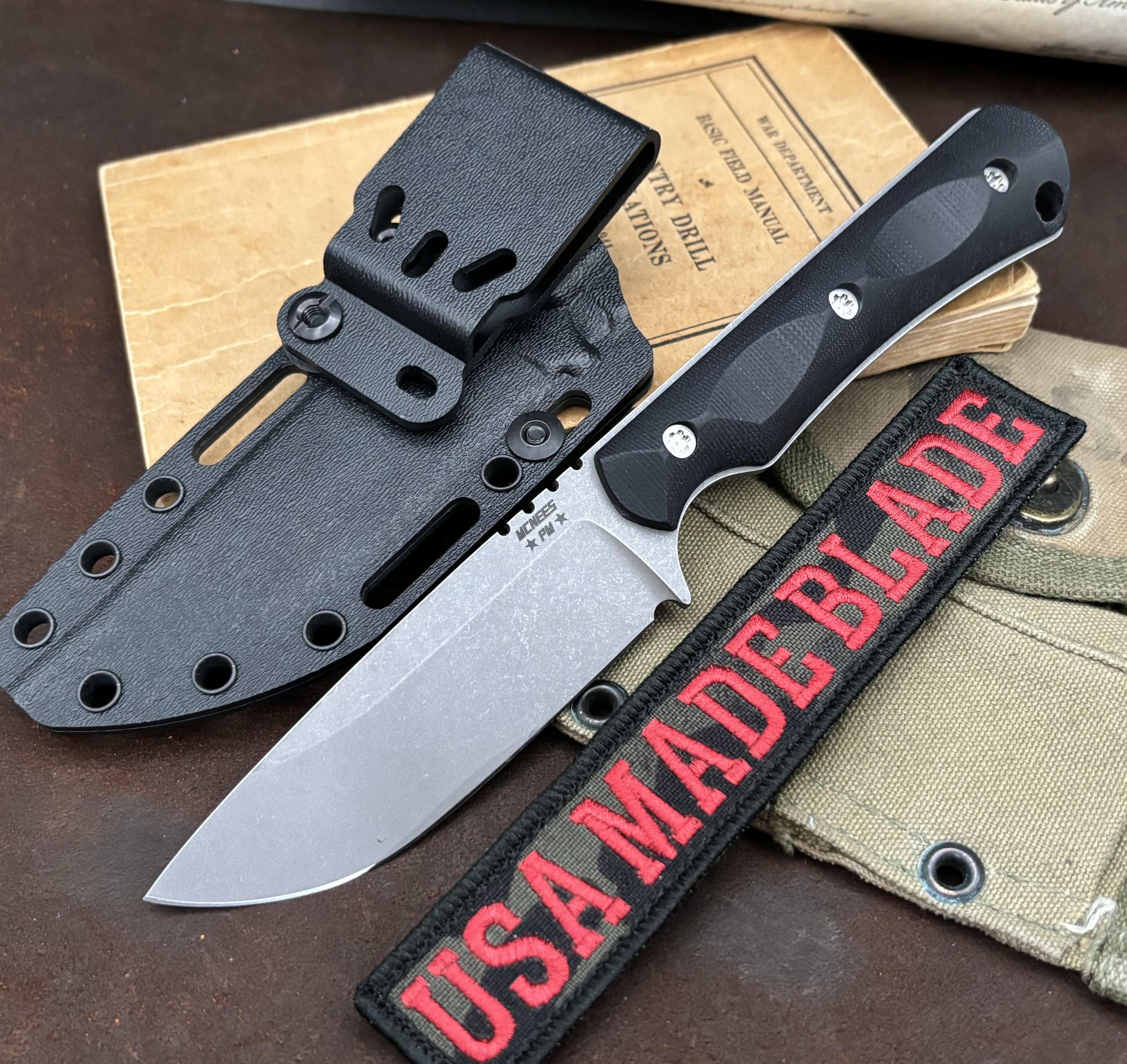 McNees Knives Ridge Runner Atomic Black G10 CPM 3V | USA MB