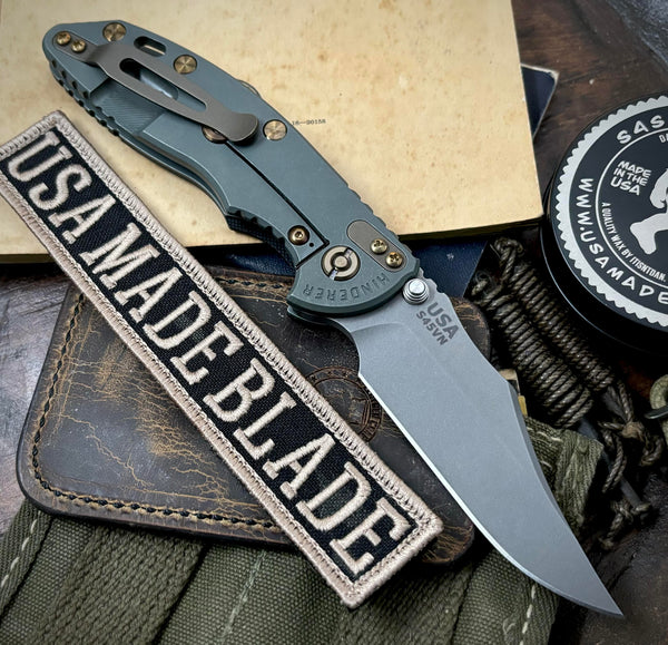 Ammo Can Green Hinderer XM-18 3.5 Non Flipper Bowie Black G10 Working Finish S45VN Blade Bronzed Out HW