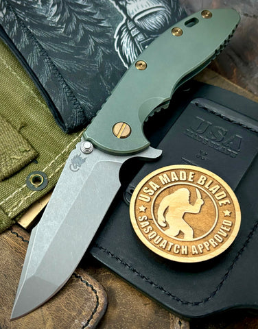 Ammo Can Green Full Ti Hinderer XM-18 3.5 Harpoon Spanto Anodized Working Finish Full Ti  Working Finish Magnacut Blade Bronzed Out HW