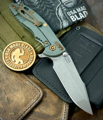 Ammo Can Green Full Ti Hinderer XM-18 3.5 Harpoon Spanto Anodized Working Finish Full Ti  Working Finish Magnacut Blade Bronzed Out HW