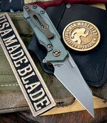 Ammo Can Green Wharnie Hinderer Half Track Gen 2 OD Green G10 Anodized Working Finish Ti with Working Finish Magnacut Blade and Bronzed Out HW