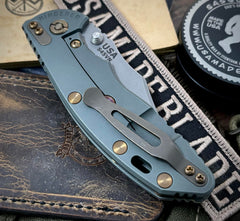 Ammo Can Green Hinderer XM-18 3.5 Non Flipper Bowie Translucent Green G10 Working Finish S45VN Blade Bronzed Out HW