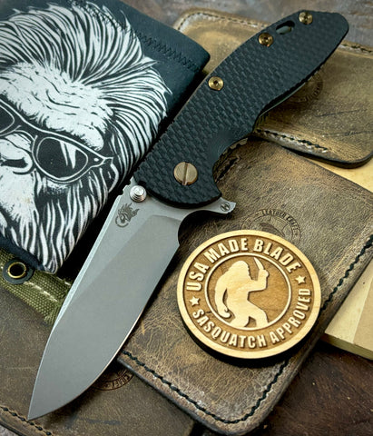 Ammo Can Green Hinderer XM-18 3.5" Hollow Ground Slicer Anodized Ti Black G10 20CV Working Finish Blade Bronzed Out HW