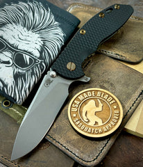 Ammo Can Green Hinderer XM-18 3.5" Hollow Ground Slicer Anodized Ti Black G10 20CV Working Finish Blade Bronzed Out HW