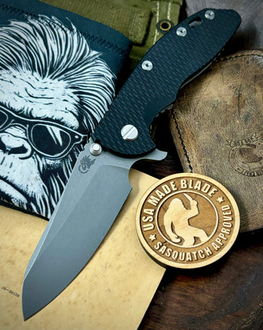 Hinderer XM-18 3.5 Sheepsfoot Working FInish Ti Black G10 S45VN Working Finish Blade
