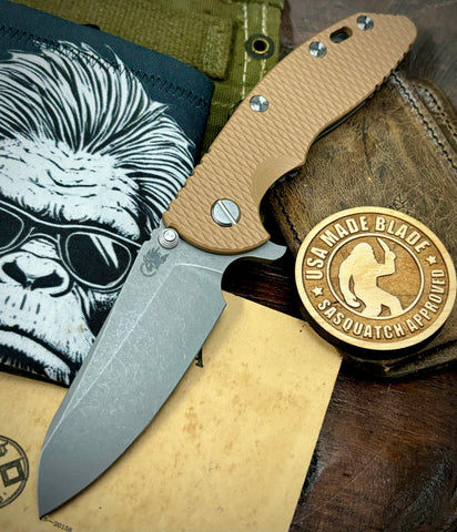 Hinderer XM-18 3.5 Sheepsfoot Working FInish Ti Coyote G10 S45VN Working Finish Blade