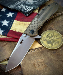 Zero Tolerance ZT0562TI Magnacut Blade Bronzed Engraved Battle Stars & Stripes