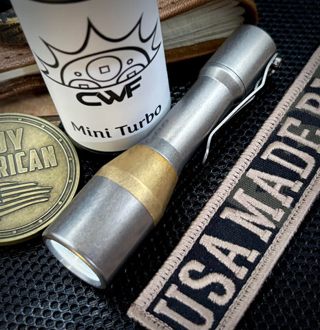 CWF Mini Turbo with Tumbled Ti and Brass