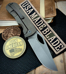 McNees Knives Little Dixon Atomic Bronze Ti with 3.25" Magnacut Stonewashed Blade and Stonewashed Ti Hardware