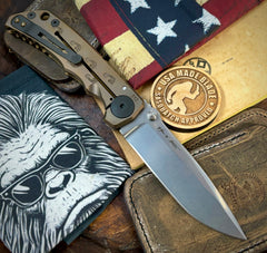 Bronze Anodized Spartan Blades Harsey Folder Sasquatch Special Edition Version 2 MAGNACUT Blade - USA MB