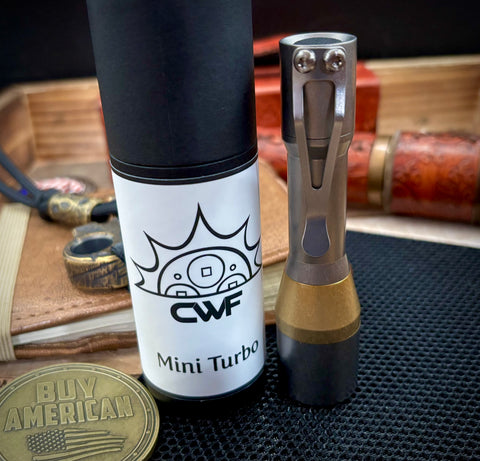 CWF Mini Turbo with Tumbled Ti and Brass