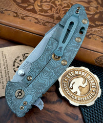 Full Ti TOPO Ammo Can Green Hinderer XM-24 Harpoon Spanto Anodized Working Finish Textured Ti and S45VN Working Finish Blade with Bronzed Out HW - USA MB
