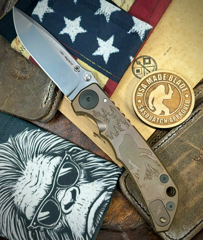 Bronze Anodized Spartan Blades Harsey Folder Sasquatch Special Edition Version 2 MAGNACUT Blade - USA MB
