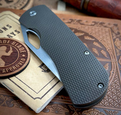 McNees Knives Dixon Atomic Bronze Diamond Mill Ti with 3.75" Magnacut Satin Stonewashed Blade and Satin Hardware