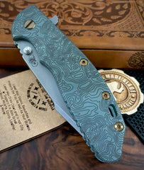 Full Ti TOPO Ammo Can Green Hinderer XM-24 Harpoon Spanto Anodized Working Finish Smooth Ti and S45VN Working Finish Blade with Bronzed Out HW and Sasquatched Clip - USA MB