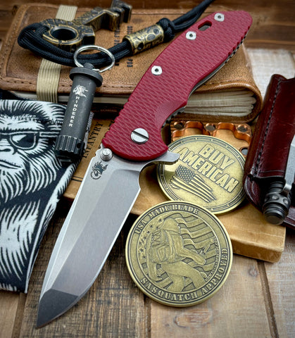 Hinderer XM-18 3.5 Spanto Battle Bronze Ti Red G10 Stonewashed Magnacut Blade