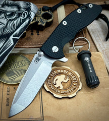 Hinderer XM-18 3.5 Spanto Bead Blast Ti Black G10 Stonewashed Magnacut Blade