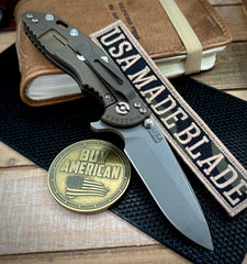 Hinderer XM-18 3.25 Spanto Black G10 Battle Bronze Ti and Working Finish Magnacut Blade - USA MB