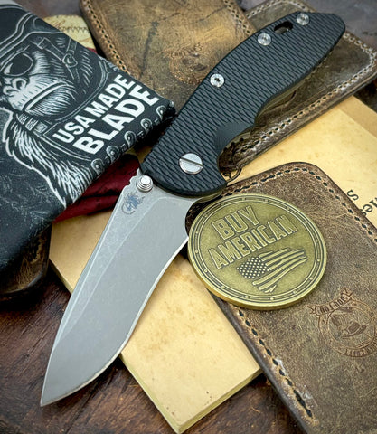 Hinderer XM-18 3.5" Recurve Non-flipper Black G10 Battle Bronze Ti Working Finish Magnacut Blade