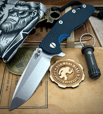 Hinderer XM-18 3.5 Spanto Bead Blast Green Ti Blue/Black G10 Stonewashed Magnacut Blade
