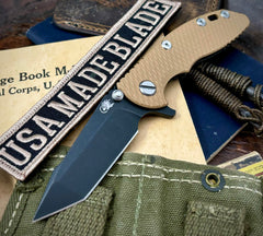 Battle Black Hinderer XM-18 3.0" Harpoon Tanto Coyote G10 Battle Black S45VN Blade