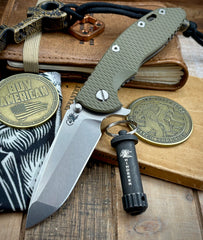 Hinderer XM-18 3.5 Spanto Battle Bronze Ti OD Green G10 Stonewashed Magnacut Blade
