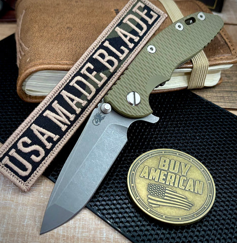 Hinderer XM-18 3.25 Spanto OD G10 Battle Bronze Ti and Working Finish Magnacut Blade - USA MB