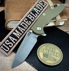 Hinderer XM-18 3.25 Spanto OD G10 Battle Bronze Ti and Working Finish Magnacut Blade - USA MB