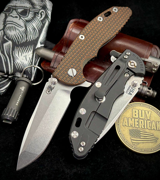 Hinderer XM-18 3.5 Spanto Battle Black DLC Ti Orange/Black G10 Stonewashed Magnacut Blade