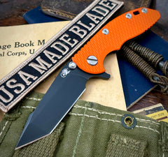 Battle Black Hinderer XM-18 3.0" Harpoon Tanto Orange G10 Battle Black S45VN Blade