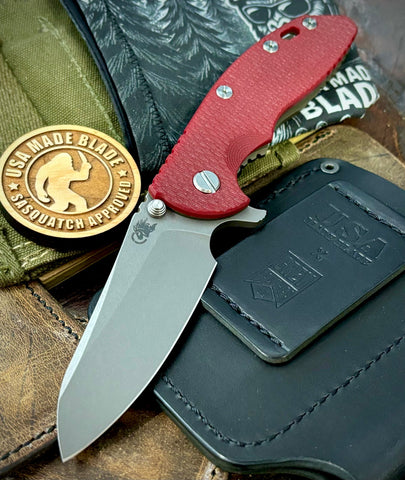 Hinderer XM-18 3.5 Sheepsfoot Battle Bronze Ti Red G10 S45VN Working Finish Blade