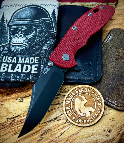 Hinderer XM-18 3.5 Bowie Battle Black Ti Rd G10 Battle Black Magnacut Blade