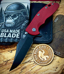 Hinderer XM-18 3.5 Bowie Battle Black Ti Rd G10 Battle Black Magnacut Blade - USA MB