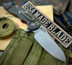 Hinderer XM-18 3.5 Sheepsfoot Battle Bronze Ti Red G10 Stonewashed S45VN Blade