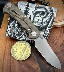 Project X Sheepsfoot Black G10 Battle Bronze Ti with Working Finish Magnacut Blade
