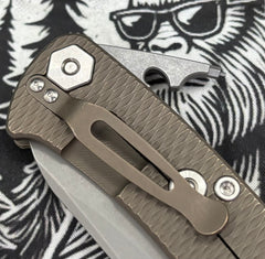 Project X Sheepsfoot Black G10 Battle Bronze Ti with Working Finish Magnacut Blade