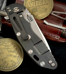 Hinderer XM-18 3.5 Spanto Battle Black DLC Ti Blue/Black G10 Stonewashed Magnacut Blade
