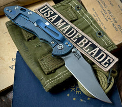 Hinderer XM-18 3.5 Non Flipper Bowie Battle Blue Ti Black G10 Working Finish S45VN Blade