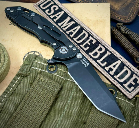 Battle Black Hinderer XM-18 3.0" Harpoon Tanto OD G10 Battle Black S45VN Blade