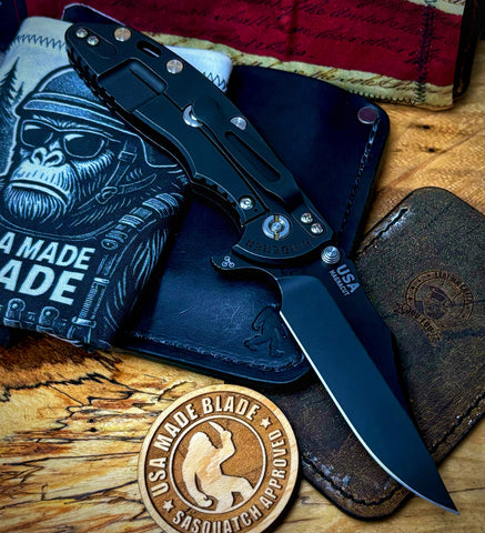 Hinderer XM-18 3.5 Bowie Battle Black Ti Blue/Black G10 Battle Black Magnacut Blade - USA MB
