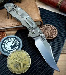 Hinderer XM-18 3.5 Non Flipper Bowie Bead Blast Bronze Ti Black G10 Stonewashed Magnacut Blade