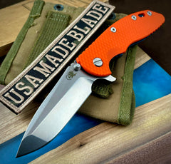 Hinderer XM-18 3.5 Spanto Battle Blue Ti  Orange G10 Stonewashed S45VN Blade