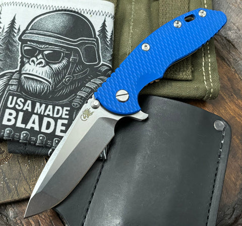 Hinderer XM-18 3.5 Spanto Bronze Ti Blue G10 Stonewashed 20CV Blade